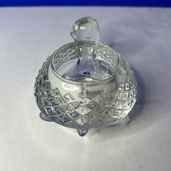 VTG Textured Glass Turtle Votive Trinket Dish Heavy Glass Avon 1970s - Picture 3 of 5